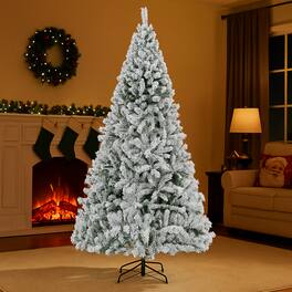 BreeBe - Holiday Ready 6/7/8 FT Artificial Christmas Tree with Fast Shaping Branches - White