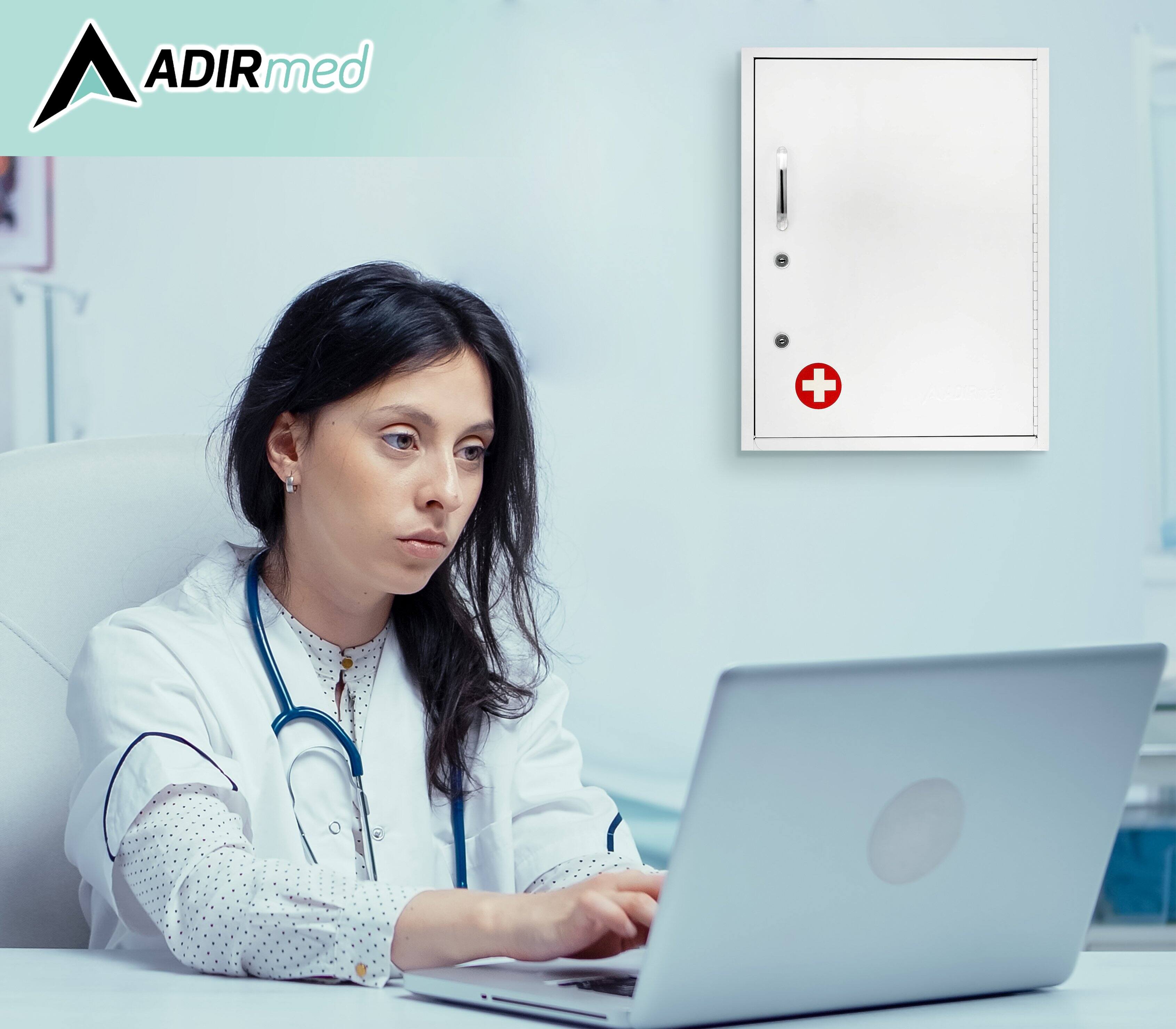 Alt View 7. Viva Comfort - Surface Mount Locking Bathroom Medicine Cabinet with Shelf and Pocket - White.