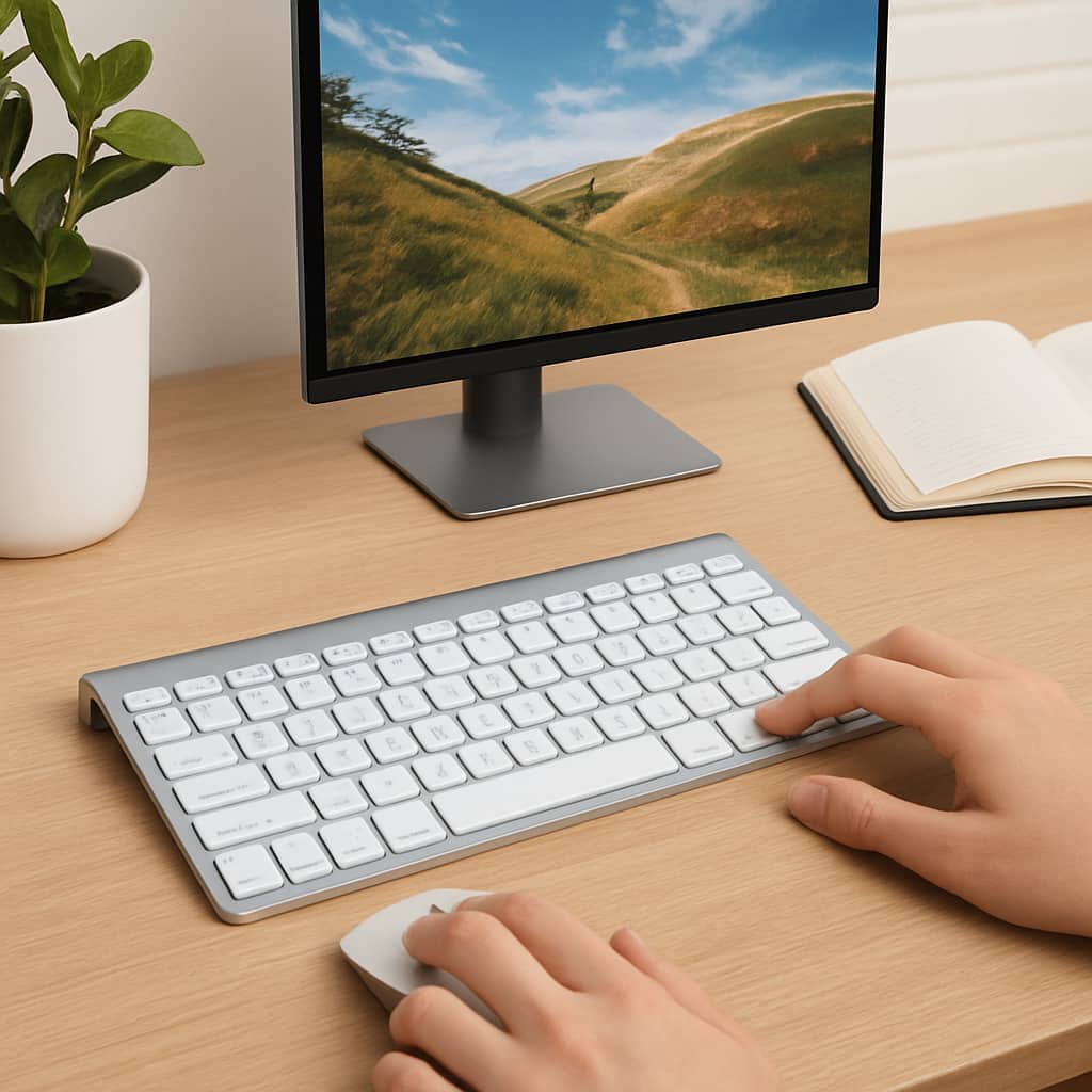 Back. Sanoxy - Sanoxy Mini Wireless Keyboard and Mouse Combo for Windows, IOS Mac PC Computer (Silver) - Silver.