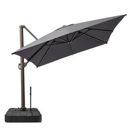 Crestlive Products - 10x13ft Aluminum Crank Cantilever Patio Umbrella with Base - Dark Gray