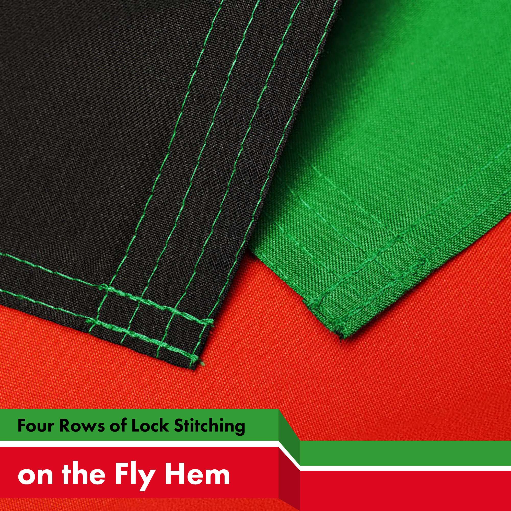 Four Rows of Lock Stitching on the Fly Hem