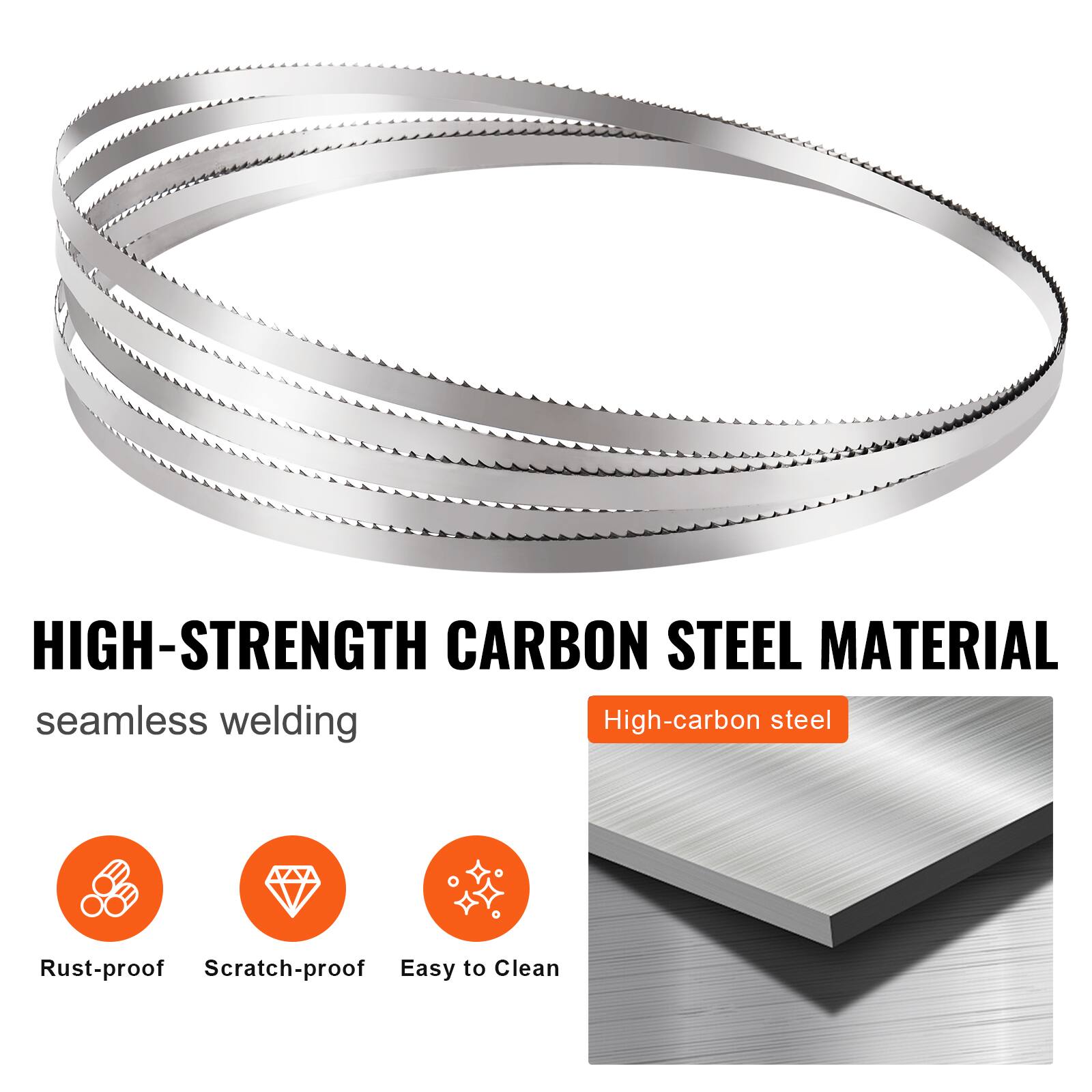 HIGH-STRENGTH CARBON STEEL MATERIAL  
seamless welding  
High-carbon steel  
Rust-proof  
Scratch-proof  
Easy to Clean