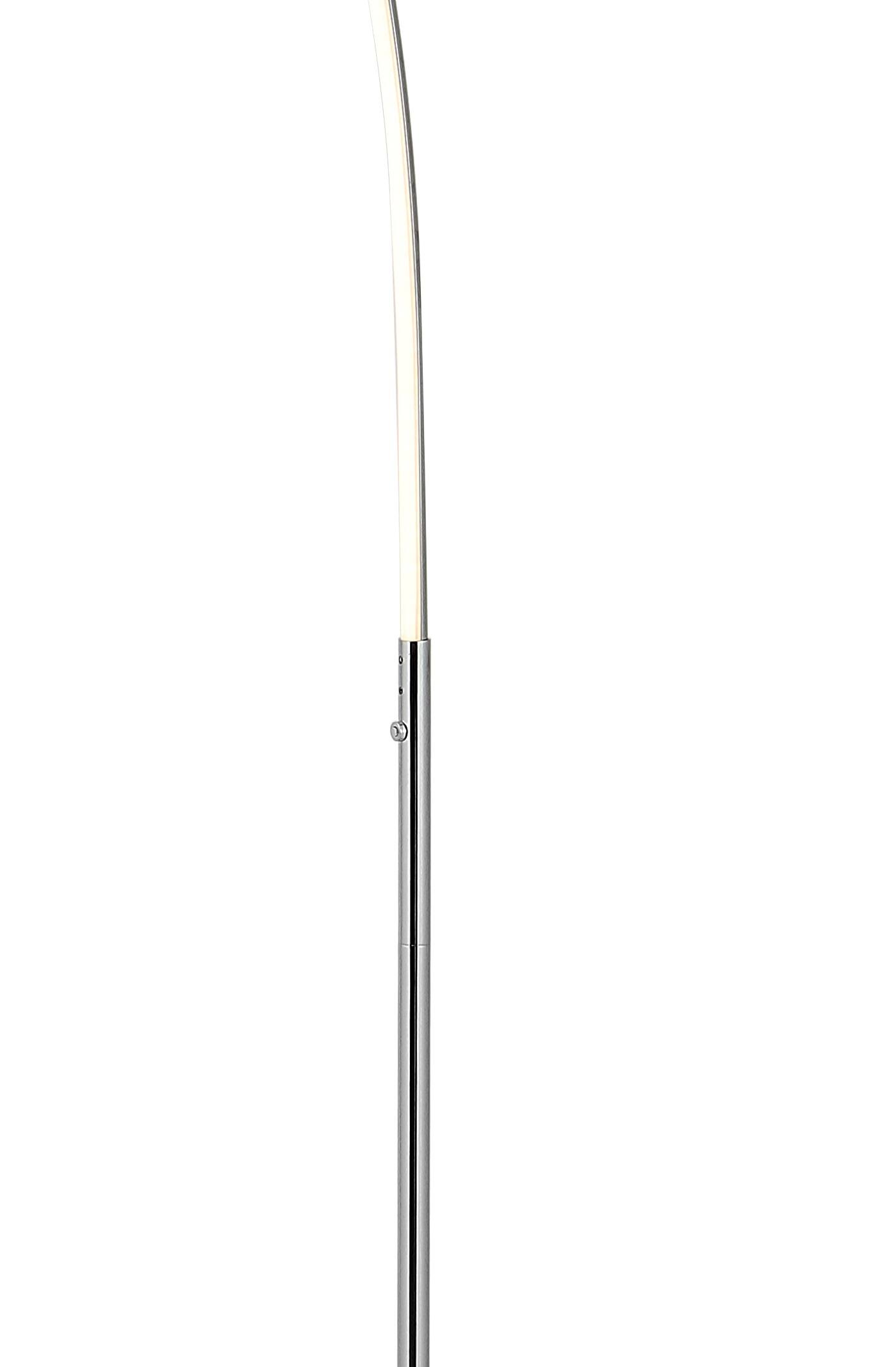 Alt View 4. Jonathan Y - Curva 64" Metal Minimalist Modern LED Integrated Floor Lamp, Chrome - Chrome.