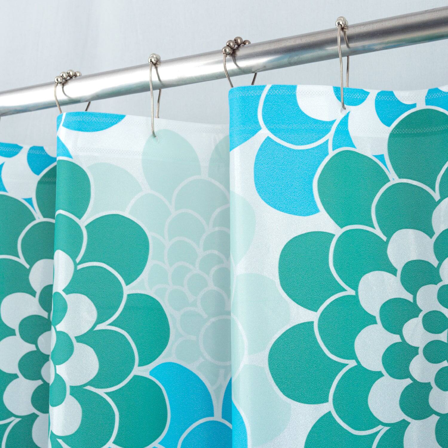 Left. RT Designers Collection - RT Designers Collection 90GSM Peva Glit Printed Marigold Shower Curtain 70" x 72" Muticolor - Multicolor.