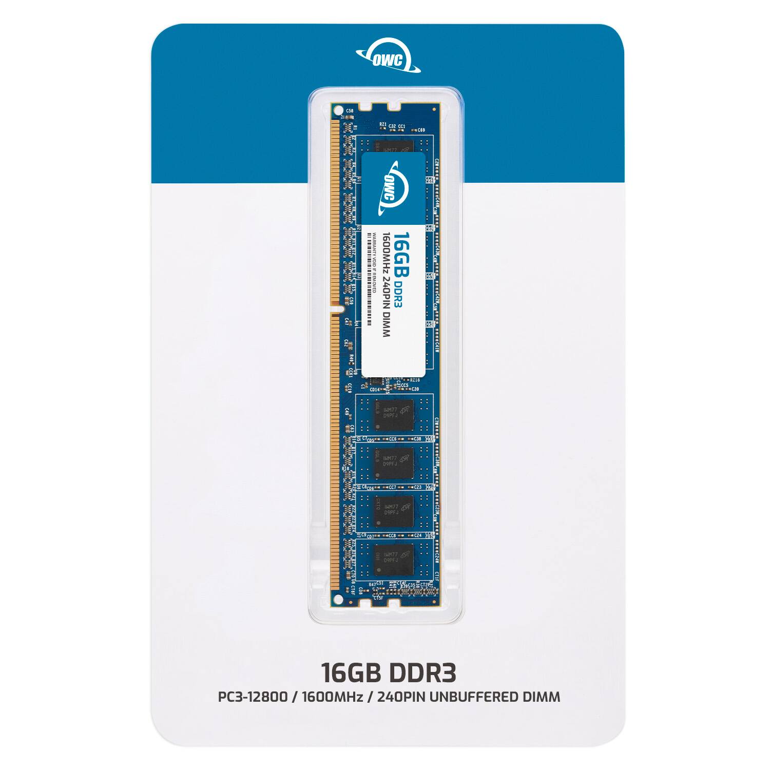 OWC  
16GB DDR3  
PC3-12800 / 1600MHz / 240PIN UNBUFFERED DIMM  

16GB DDR3  
PC3-12800 / 1600MHz / 240PIN UNBUFFERED DIMM