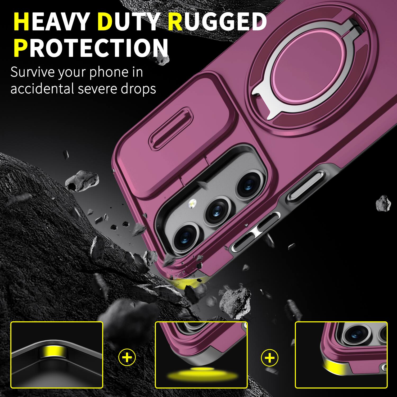 HEAVY DUTY RUGGED PROTECTION  
Survive your phone in accidental severe drops