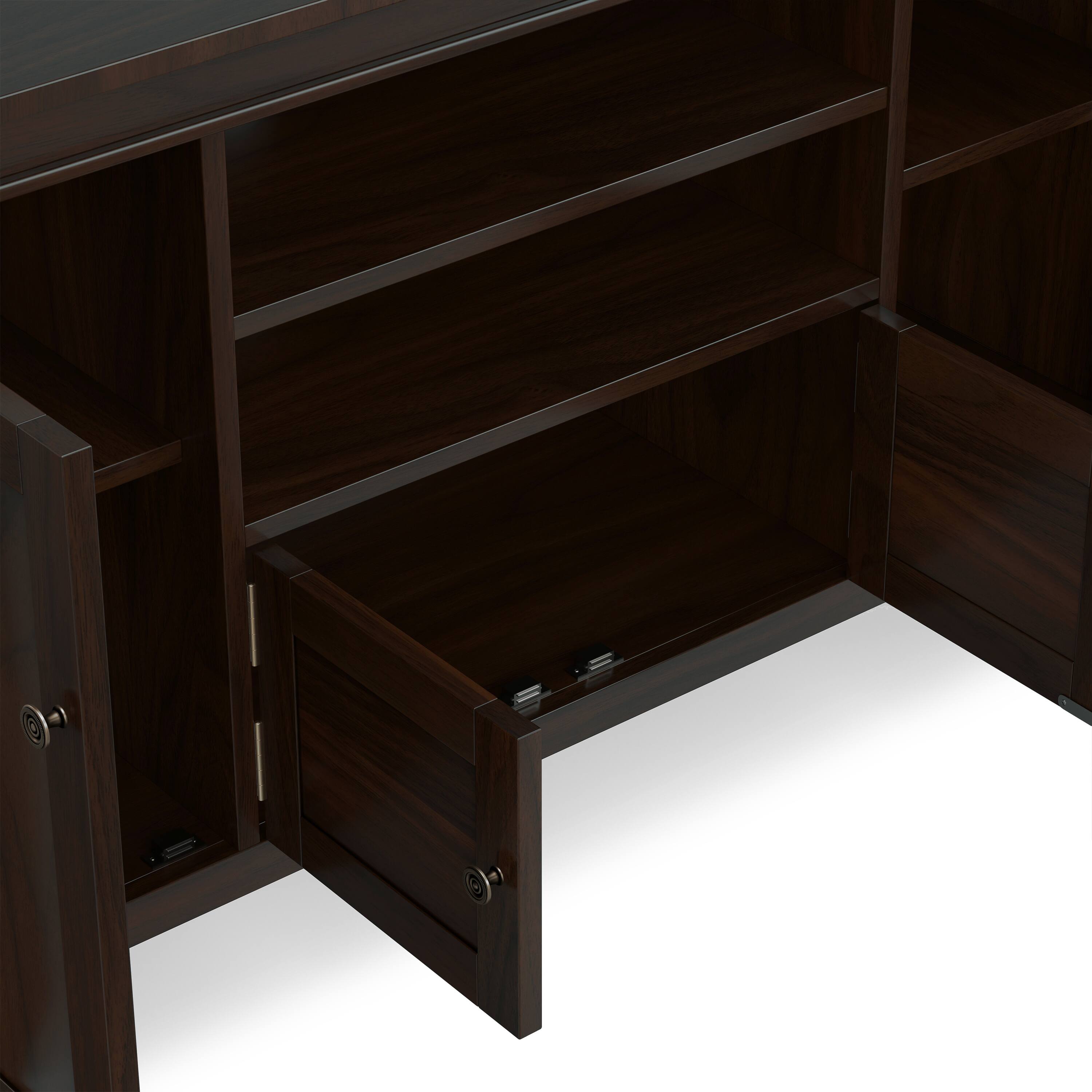 Alt View 5. Simpli Home - Simpli Home Carlton TV Media Stand - Dark Tobacco Brown.