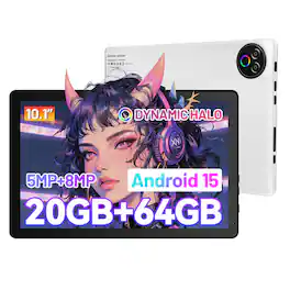 Best Kits - BSETSKI-10.1" HD Tablet - Latest Android 15 OS - 20GB(3+17 Expand) Memory - 64GB ROM (1TB Expandable) - 5-Core - White