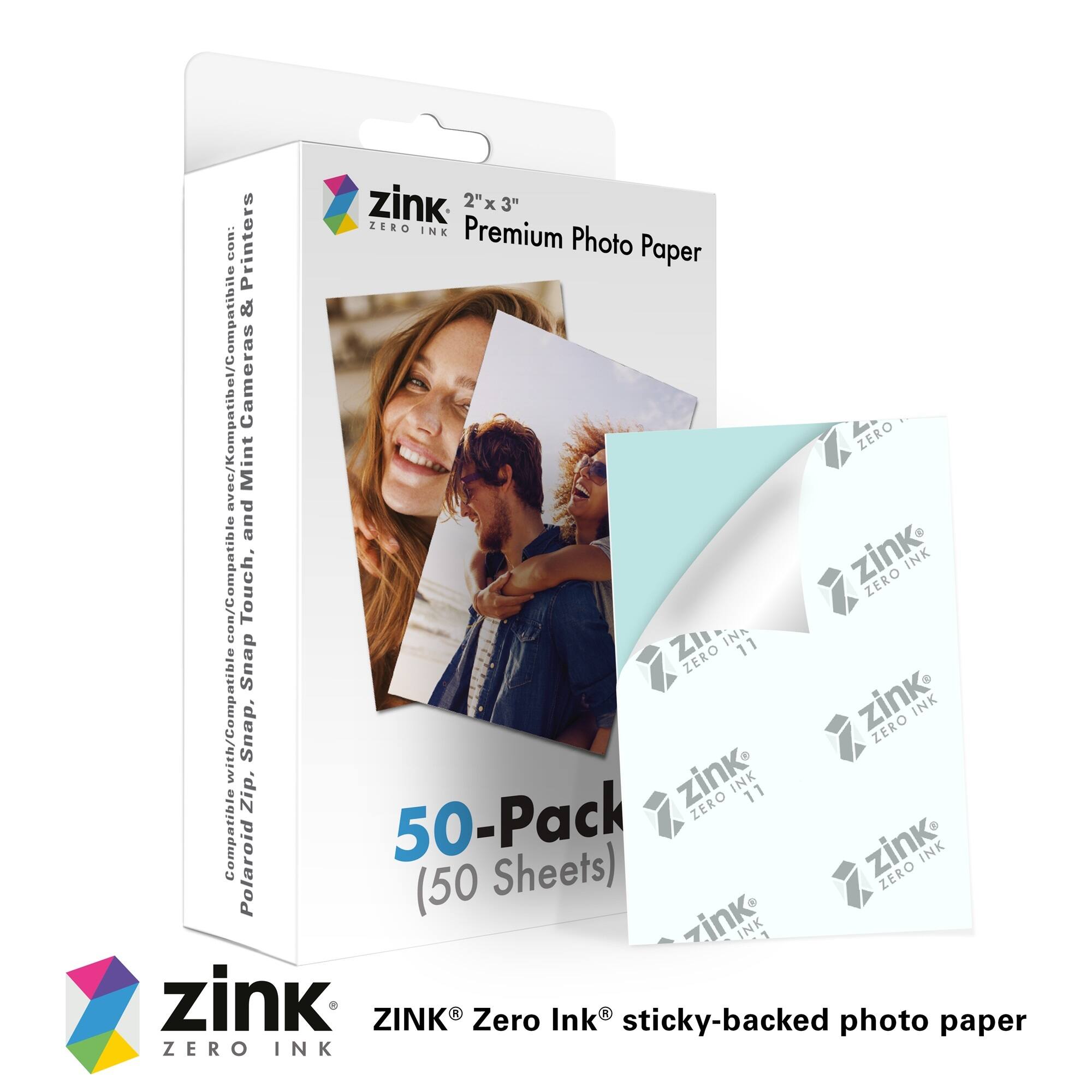 zink 2"x 3" ZERO INK Premium Photo Paper & vec/Kompatibel/Compatibile Cameras ZERO Mint d and con/Compatible zink ZERO INK Touch, ZI INK 11 Snap ZERO with/Compatible Snap, zink ZERO INK Zip. zink ZERO INK 11 Compatible 50-Pack zink INK Polaroid (50 Sheets) ZERO zink INK zink ZINK Zero Ink sticky-backed photo paper ZERO INK