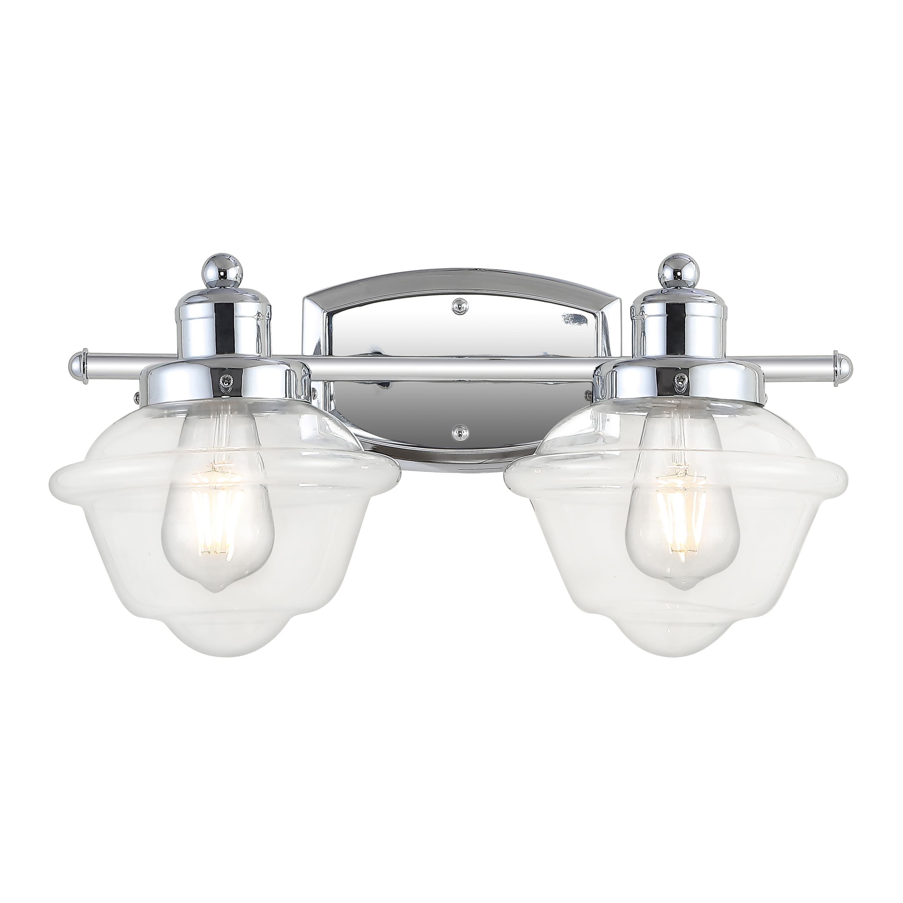 "Jonathan Y - Orleans 16.75"" 2-Light Iron/Glass schoolhouse LED Vanity Light - Chrome" price history on PriceWatchPro