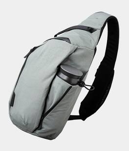 ALPAKA - Crossbody Sling Bag 7.5L (Right Shoulder) for Men, Fits 11" Tablet, Phone Sleeve, Bottle Pocket, Luggage Pass-Through - Grey Axoflux 210D