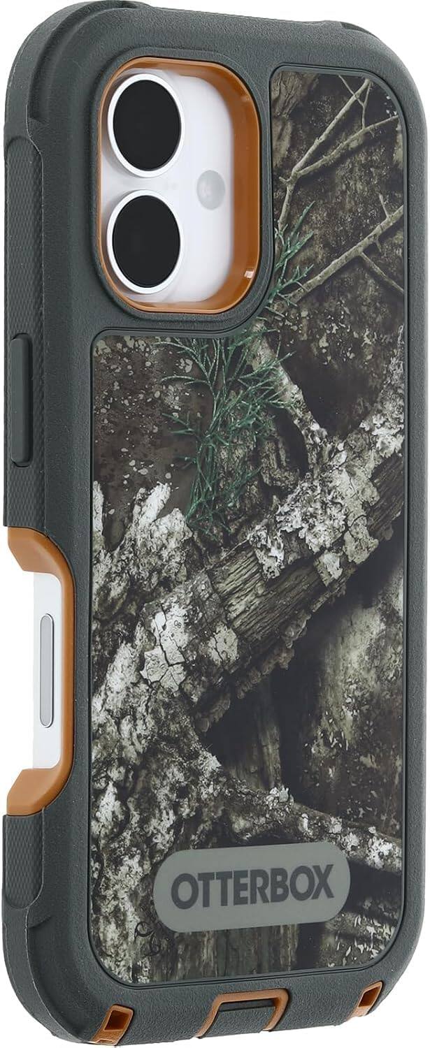 Alt View 2. OtterBox - OtterBox iPhone 16 (Only) - Defender Series Case - Holster Clip Included - Built-in Magnets - Rugged & Durable - Realtree APX (Camo).