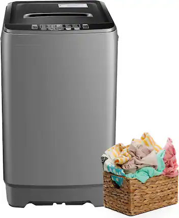 Front. OSTBA - 17.6Lbs Portable Washing Machine, 1.12 Cu.Ft Tub Full-Automatic Compact Portable Washer with Drain Pump with LED Display - slive.