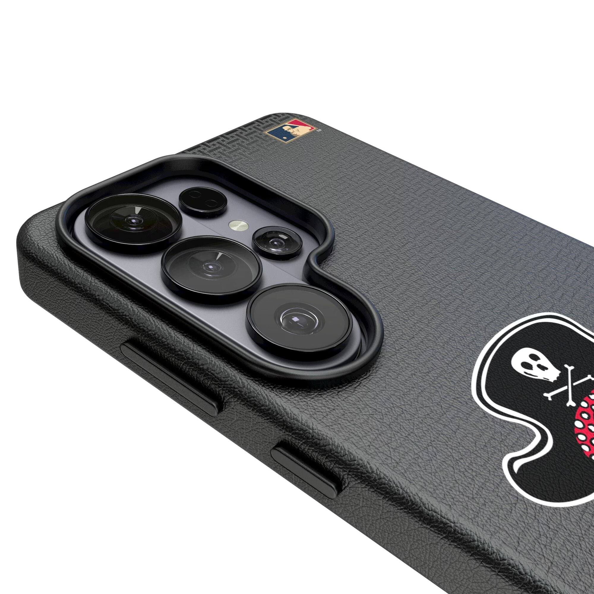 Alt View 2. Keyscaper - Pittsburgh Pirates Cooperstown Collection 1958-1966 Galaxy Magnetic Bump Case - S25 Ultra - Black.