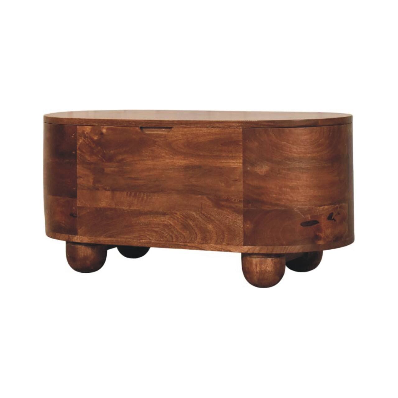 Left. Artisan Furniture - Artisan Furniture Solid Wood Curva Storage Trunk, 1 Storage Box, Brown - brown.