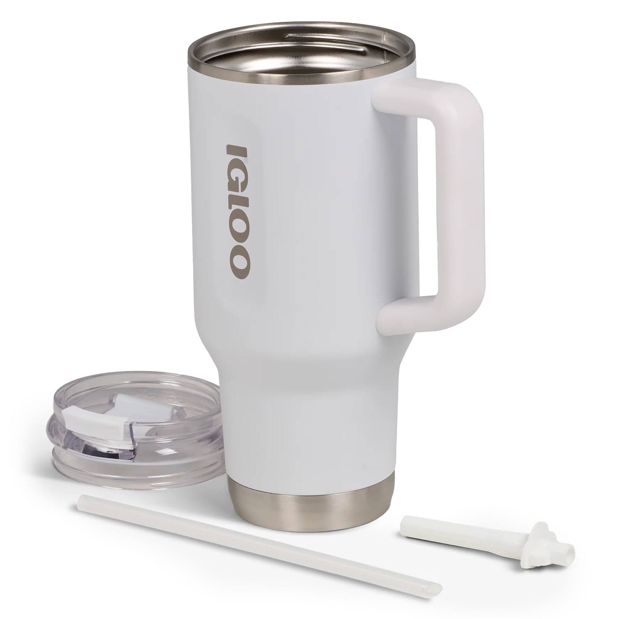 Alt View 2. Igloo - IGLOO 32 oz. Flip ‘n’ Sip Stainless Steel Travel Mug, White - White.