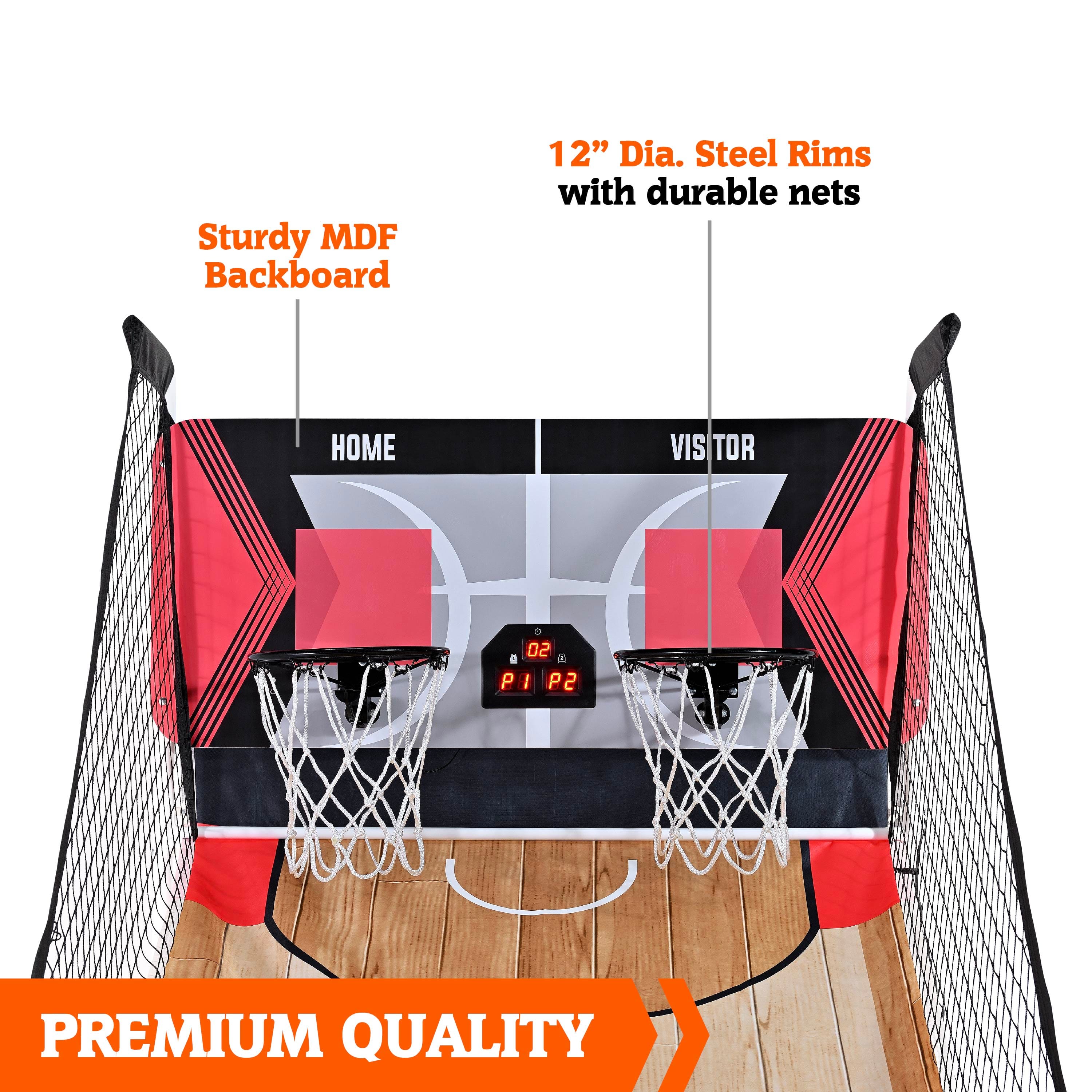 Sturdy MDF Backboard 12" Dia. Steel Rims with durable nets HOME VIS TOR 02 2 P I P2 PREMIUM QUALITY