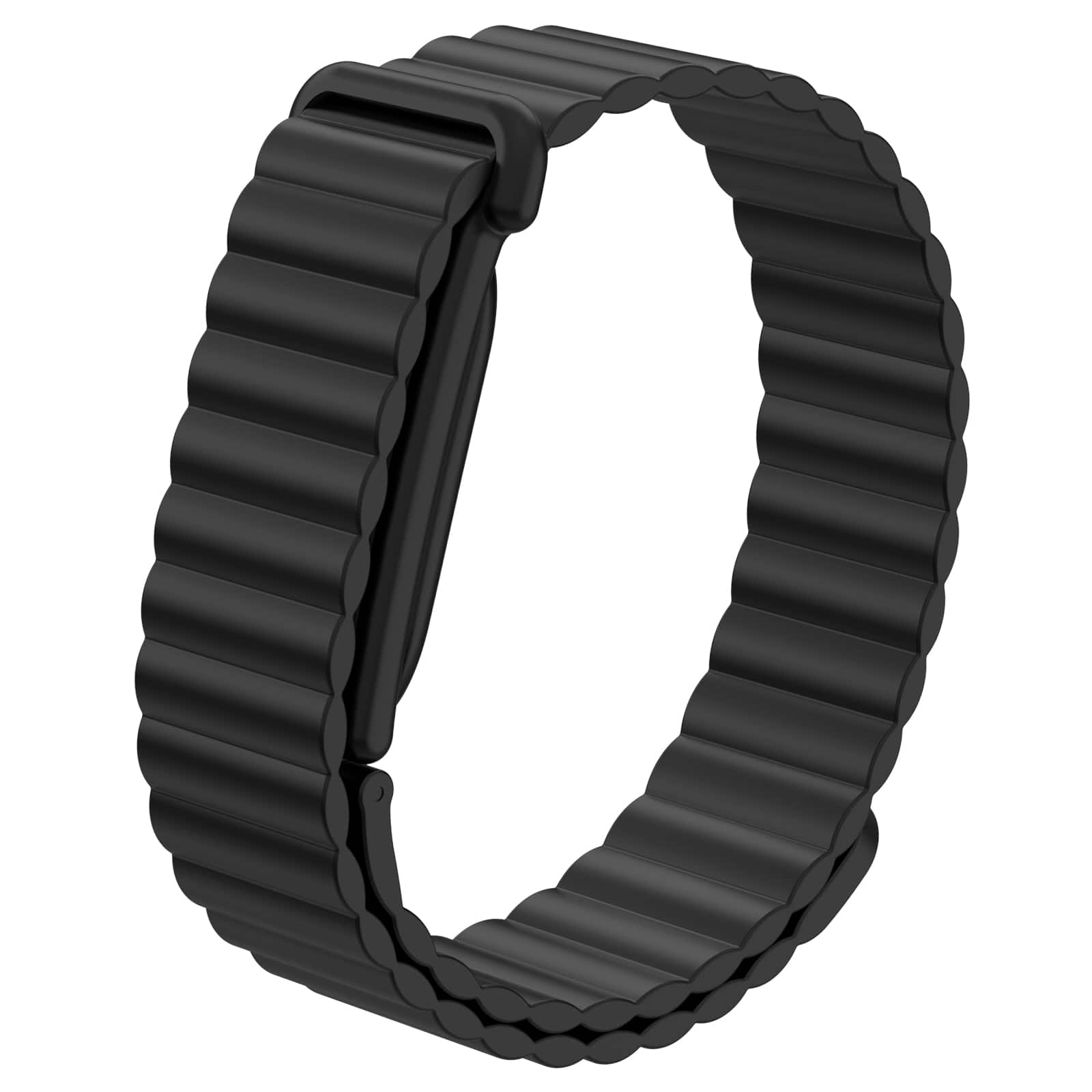 Fintie - Magnetic Silicone Sport Band for Google Fitbit Air, Soft Silicone Solo Loop Adjustable Strap Replacement Wristband - Black