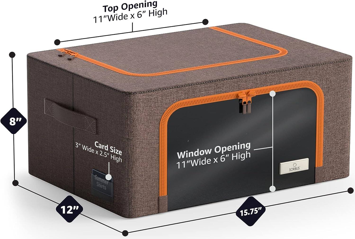 Top Opening  
11" Wide x 6" High  

Card Size  
3" Wide x 2.5" High  

Window Opening  
11" Wide x 6" High  

Summer Shirts  

12"  
8"  
15.75"