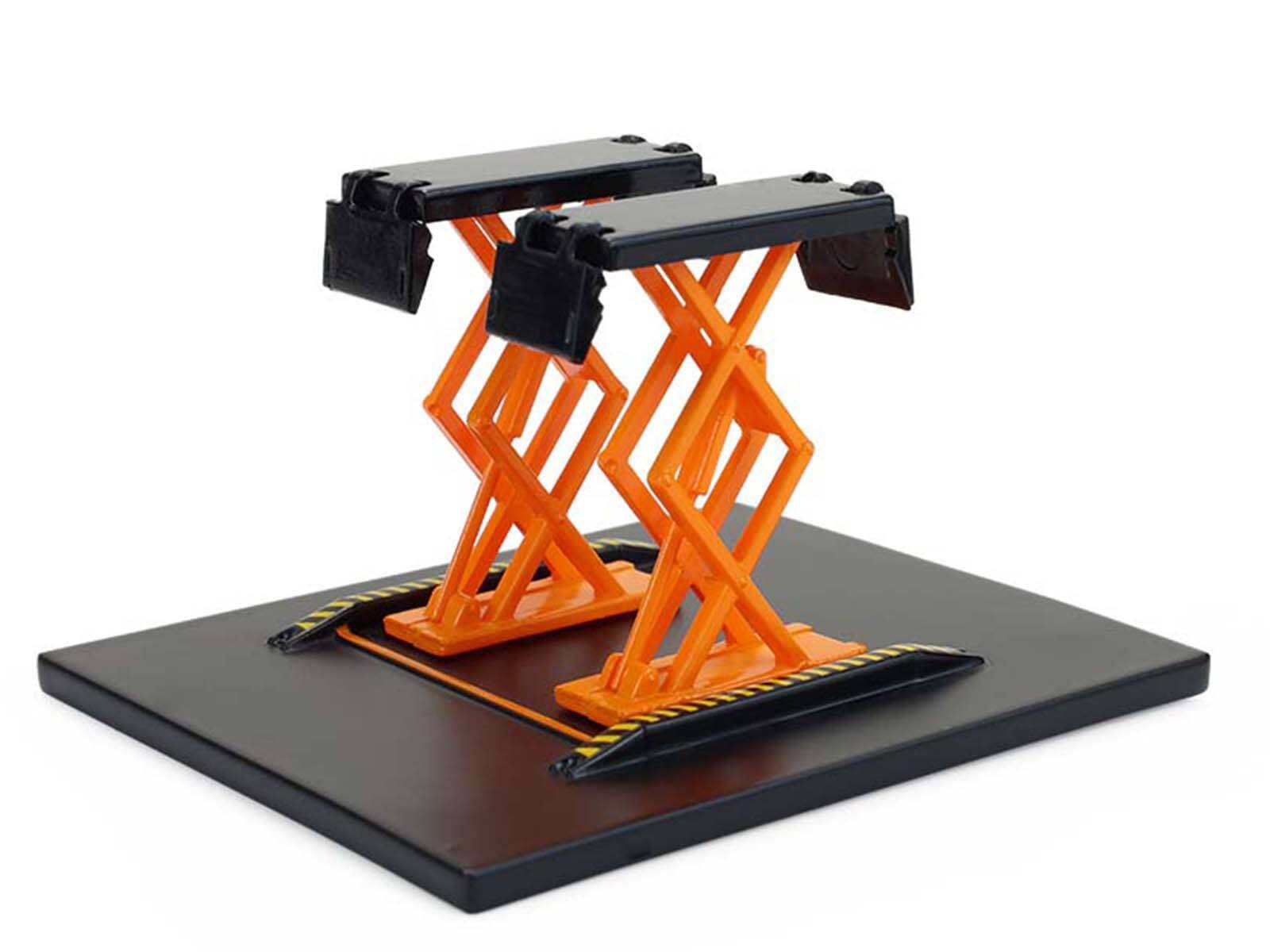 Alt View 5. Greenlight - Automotive Double Scissor Lift Black and Orange "Double Scissor Lifts" Series 2 1/64 Diecast Model by Greenlight.