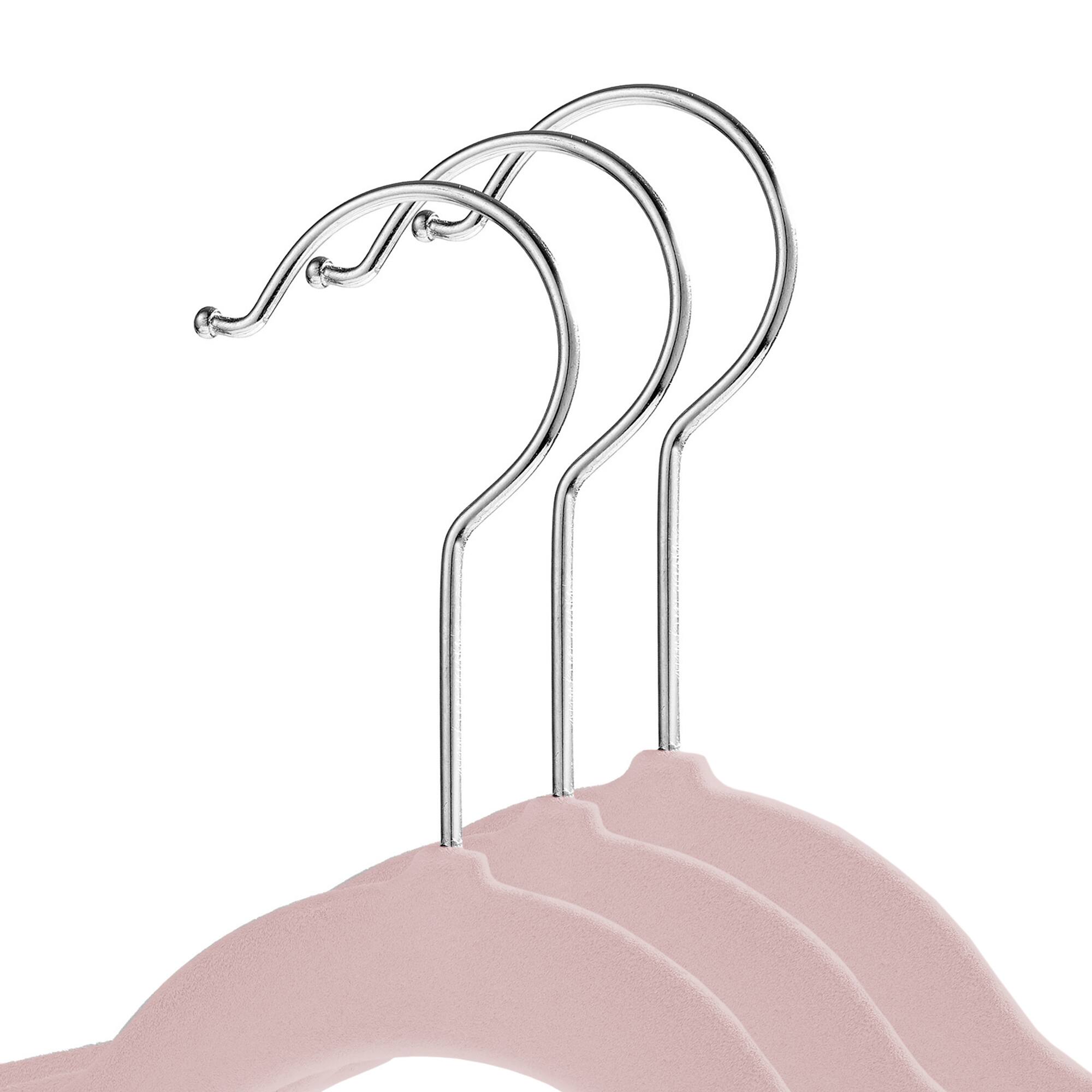 Alt View 1. Casafield - 100 Velvet 11-in Baby Hangers - Light Pink.