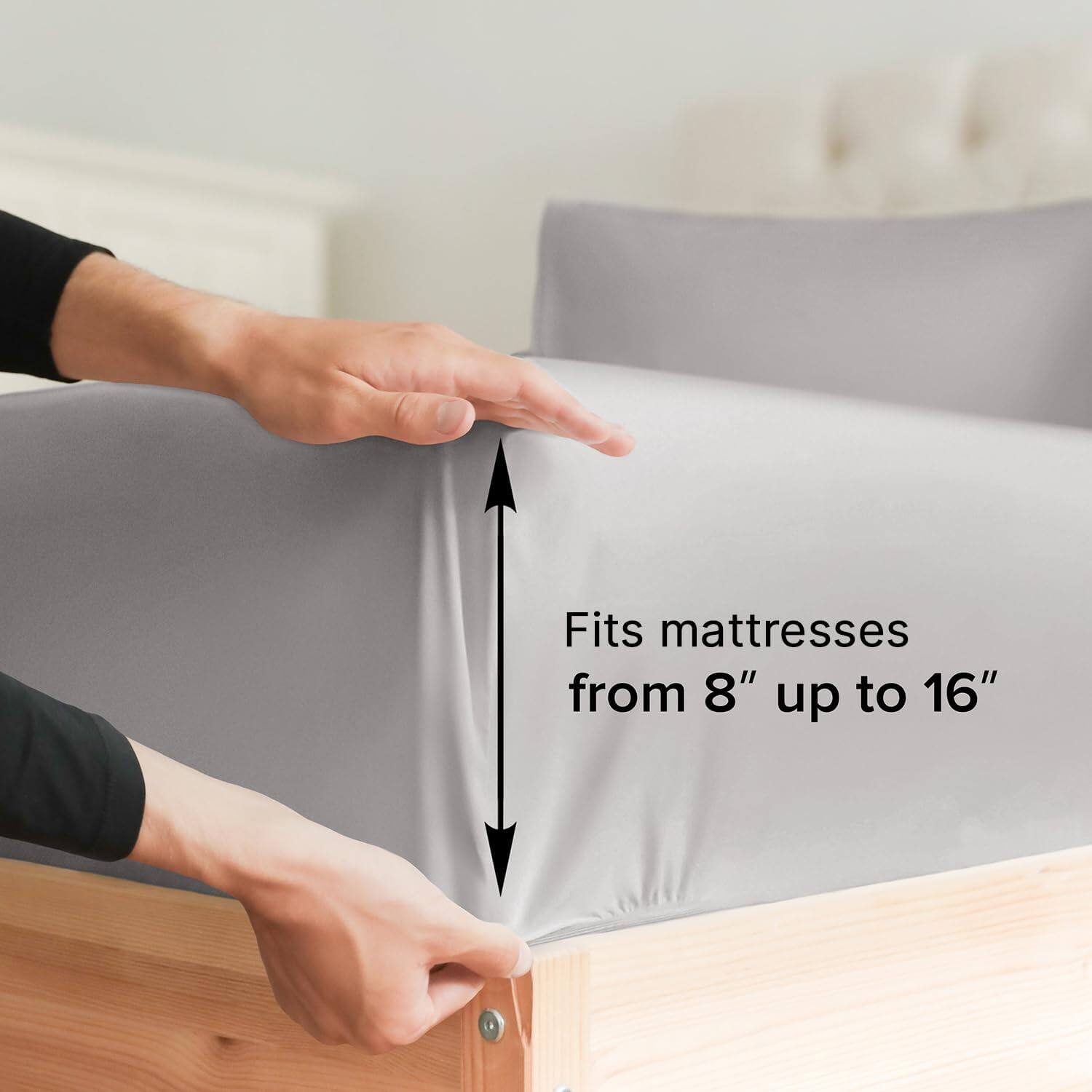 Fits mattresses from 8" up to 16"