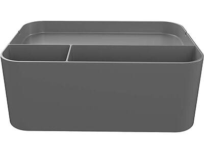 Alt View 1. Deflecto - Deflect-O Standing Desk ABS Plastic Large Desk Organizer, Gray (400002) - Gray.