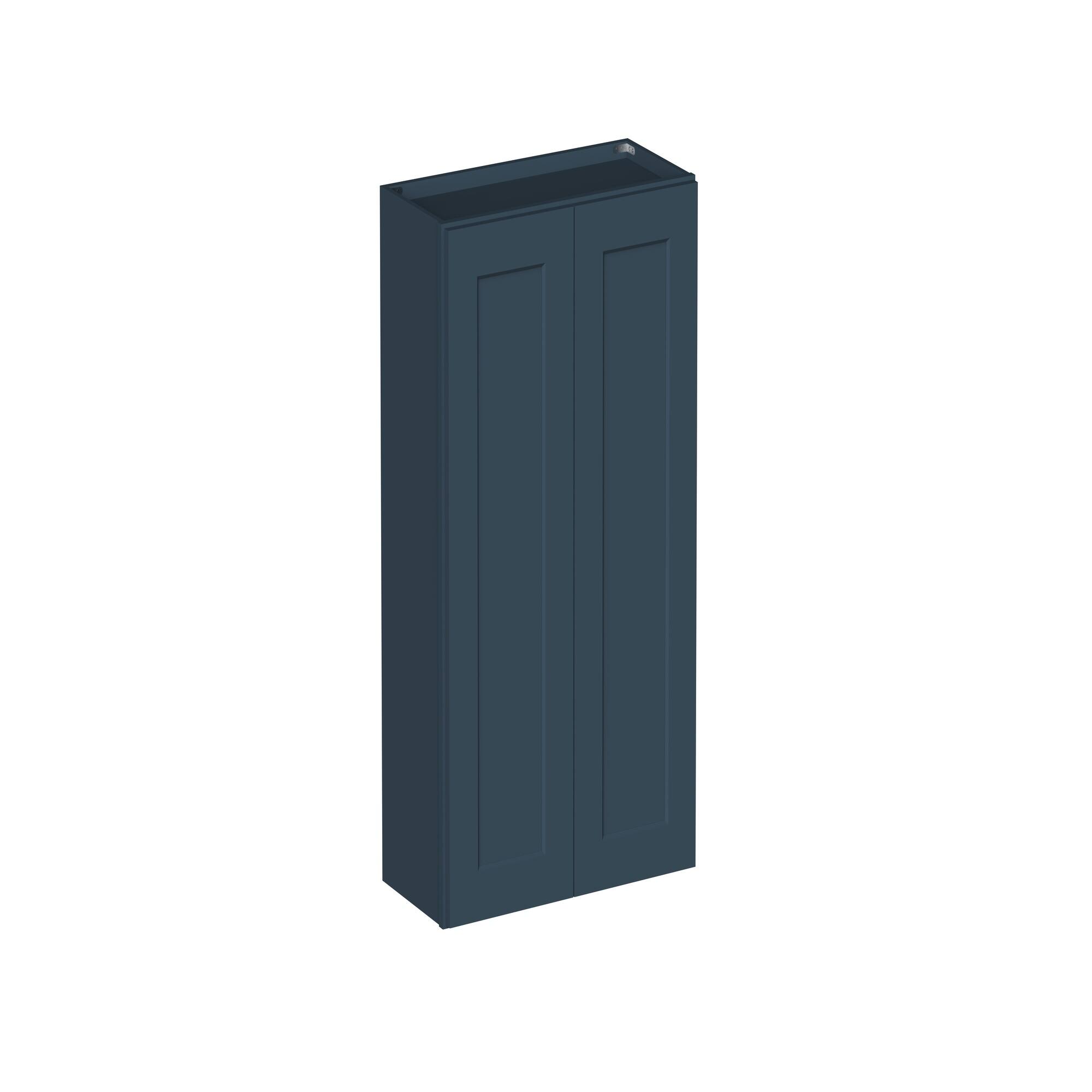 Angle. Boyel Living - 27-in W x 42-in H x 12-in D Shaker RTA Kitchen Wall Cabinet with Soft-Close - Charcoal Blue.