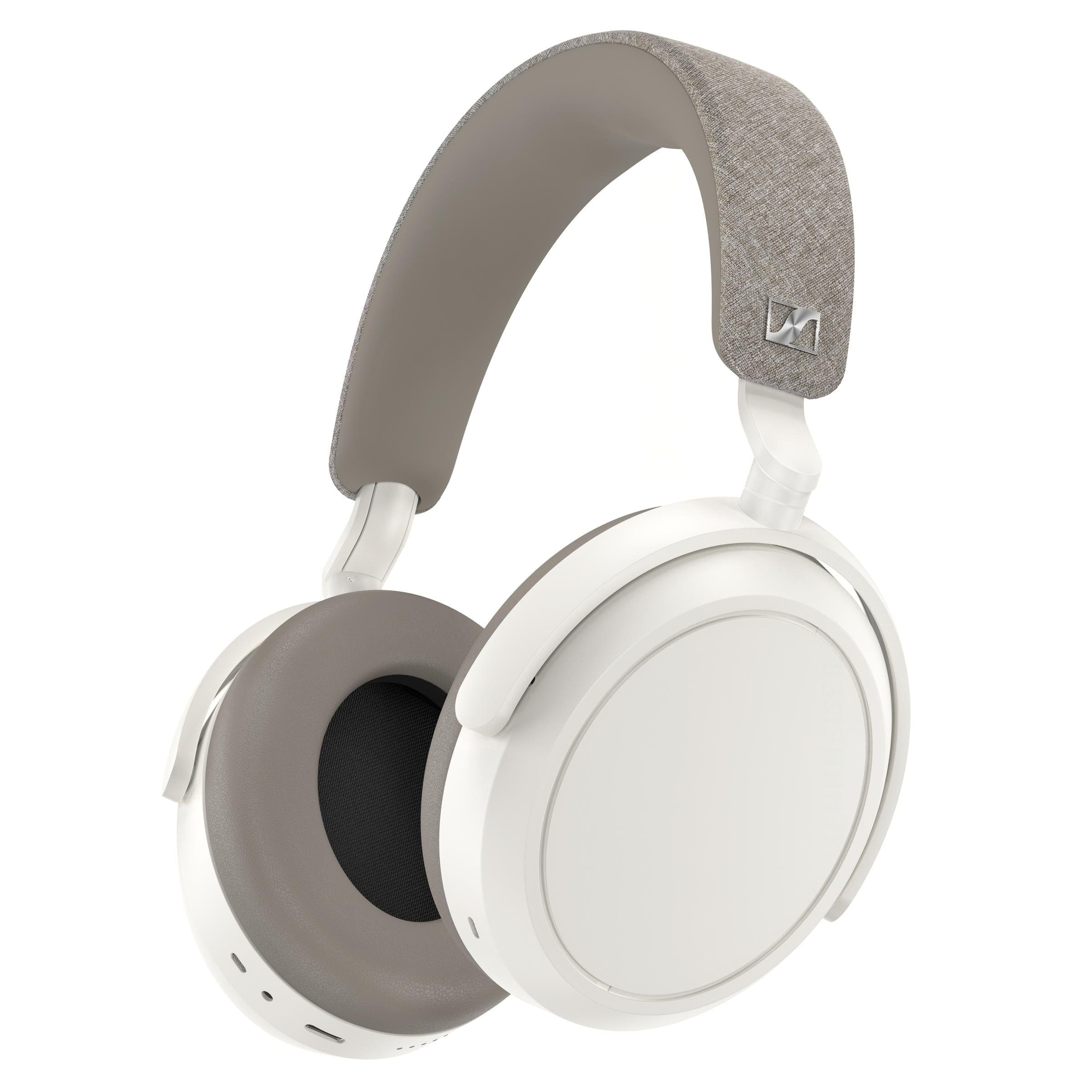 Front. Sennheiser - Sennheiser - MOMENTUM 4 Wireless Adaptive Noise-Canceling Over-The-Ear Headphones - White - White.