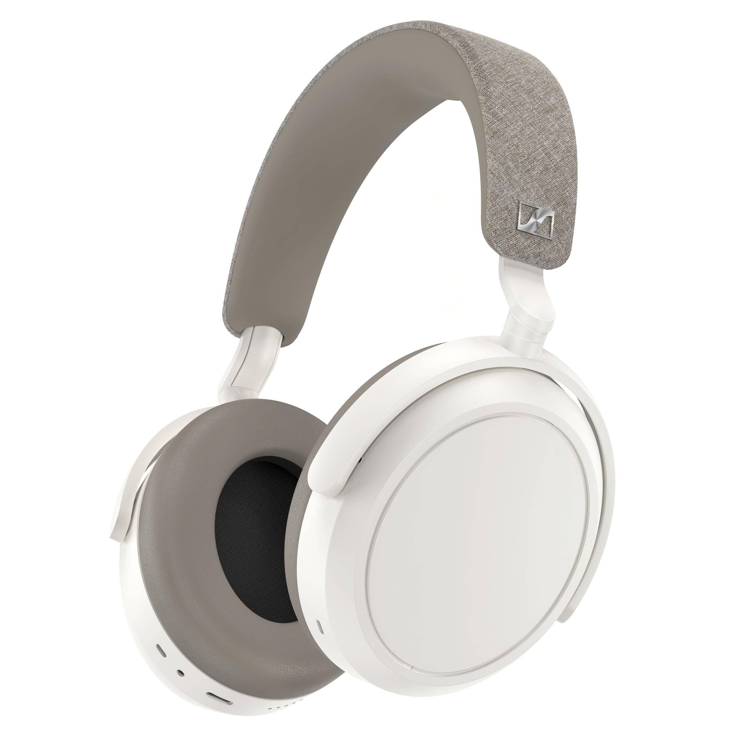 Front. Sennheiser - Sennheiser - MOMENTUM 4 Wireless Adaptive Noise-Canceling Over-The-Ear Headphones - White - White.