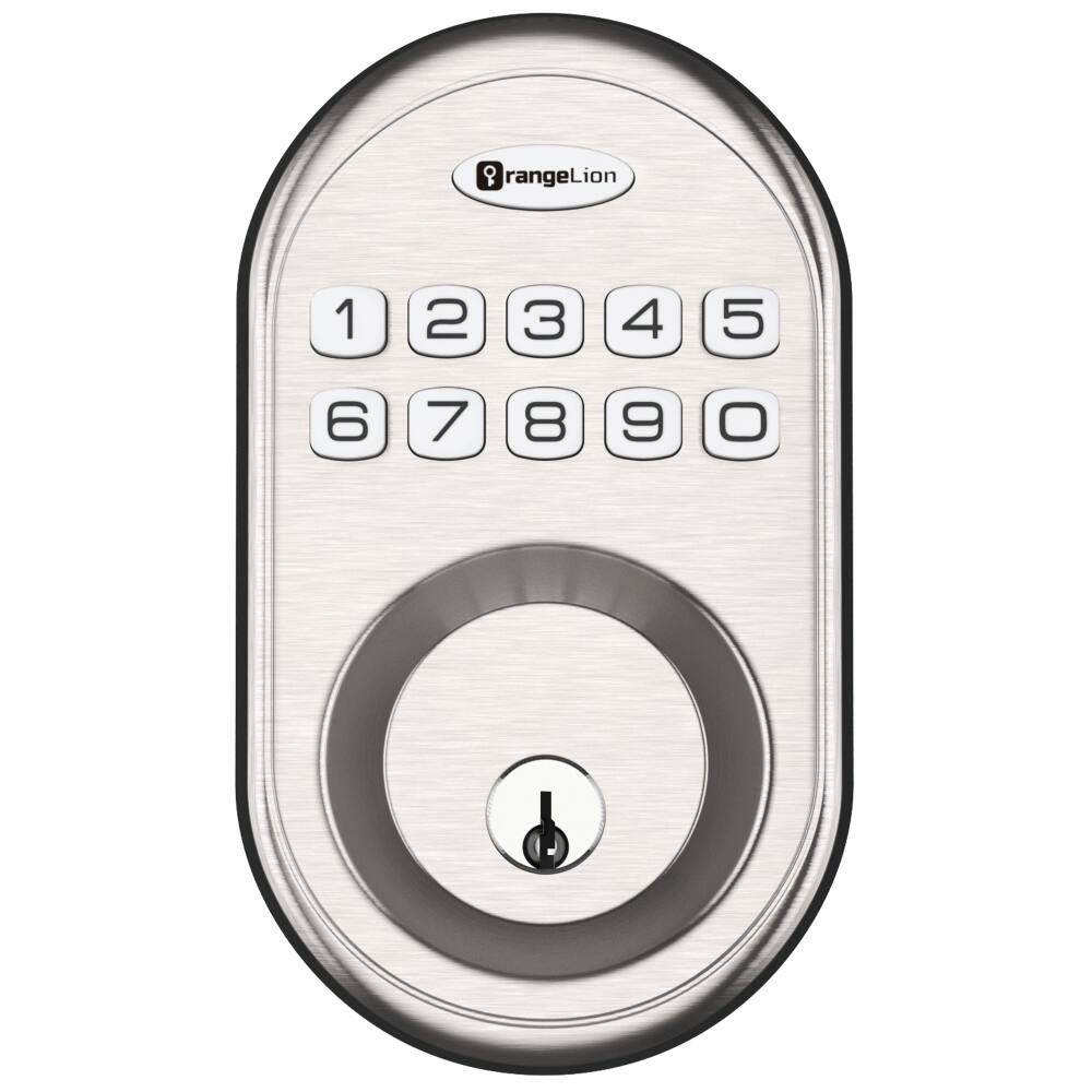 Front. ZACHVO - Keyless Entry Deadbolt Lock, Electric Door Locks with Keypads, Satin Nickel - Silver.