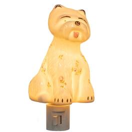 BreeBe - Porcelain Floral Puppy Nightlight - White