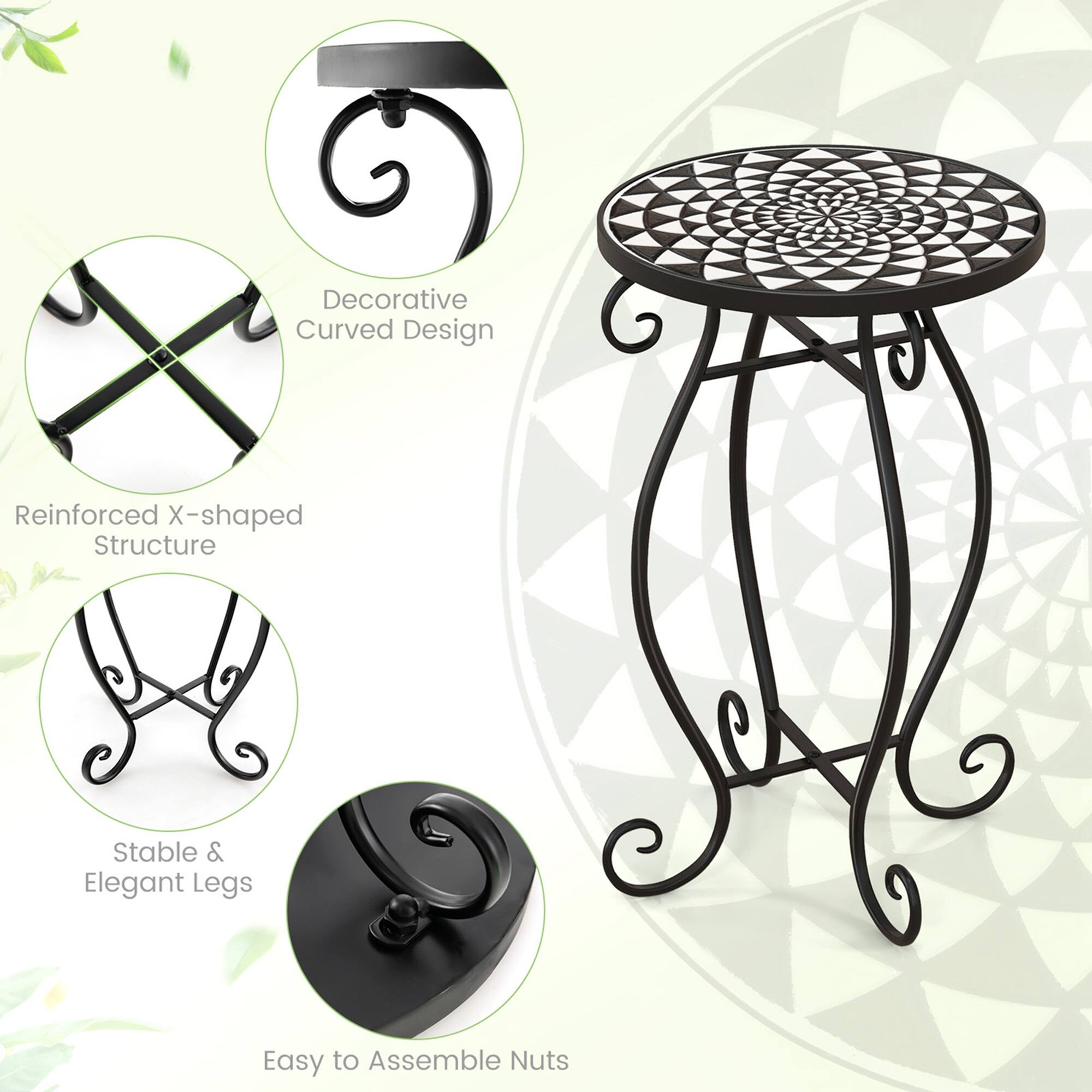 - Decorative Curved Design
- Reinforced X-shaped Structure
- Stable & Elegant Legs
- Easy to Assemble Nuts