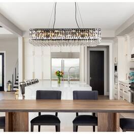 Elegant Lighting - Maxime 36 Inch Black Chandelier - Black And Clear