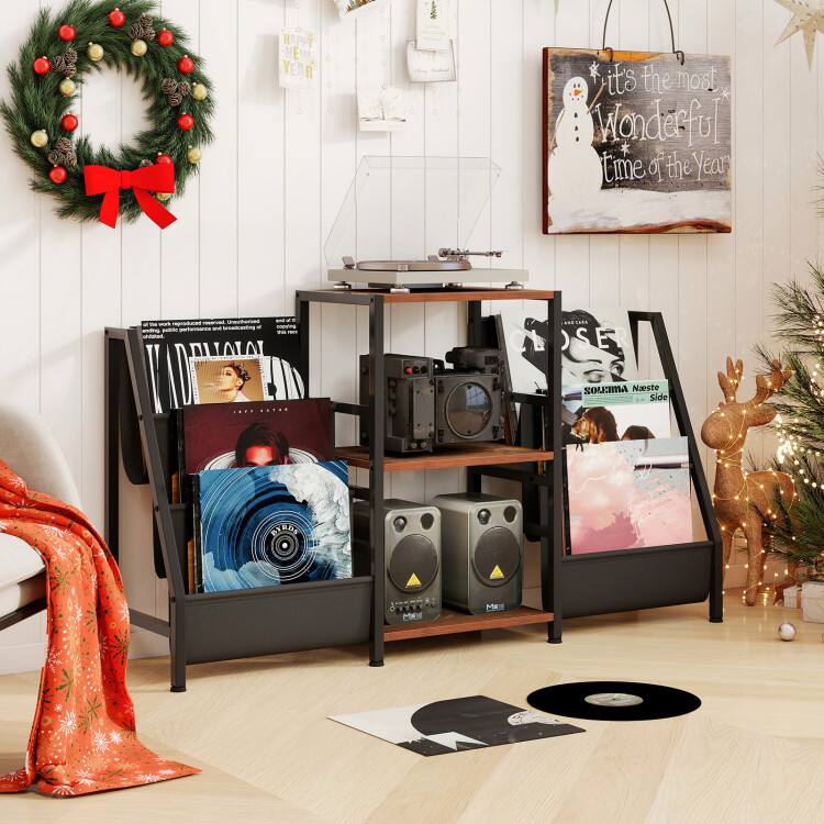 Sure, here is the corrected and grouped text from the image:

---

**Top Left:**
- "it's the most Wonderful time of the Year"

**Top Right:**
- "it's the most Wonderful time of the Year"

**Middle Left:**
- "DEMOHOLIC"

**Middle Right:**
- "Naeste Side BONTA ME"

**Bottom Left:**
- "DEMOHOLIC"

**Bottom Right:**
- "Naeste Side BONTA ME"

**Bottom Center:**
- "MAGNET"

---

This text is likely from various items in the image, such as a chalkboard, posters, and records.