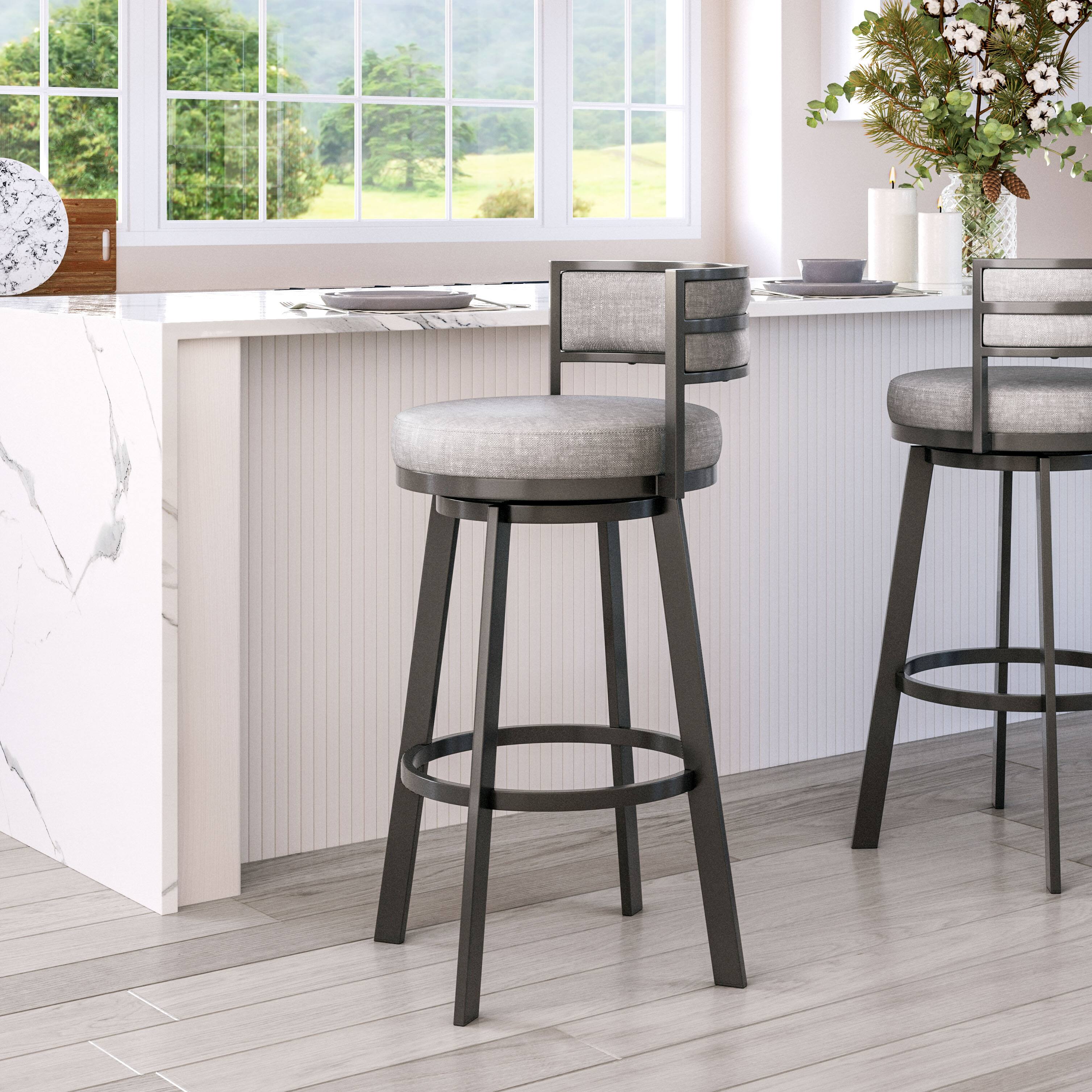 Angle. Hivvago - Gimsby Swivel Barstool Gray - Gray.