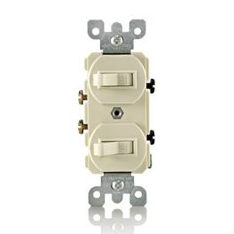 Leviton - 15 Amp 120/277 Volt Duplex Single-Pole/Single-Pole Combination Switch 5224-2I - Ivory