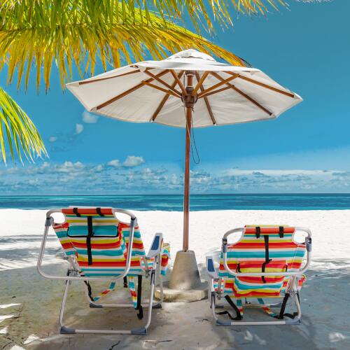 Alt View 10. Winado - Backpack Beach Camping Chair Folding Adjustable Heavy Duty Aluminum with Cup Holder, Towel Bar for Outdoor Beach Camping - Rainbow Stripes.