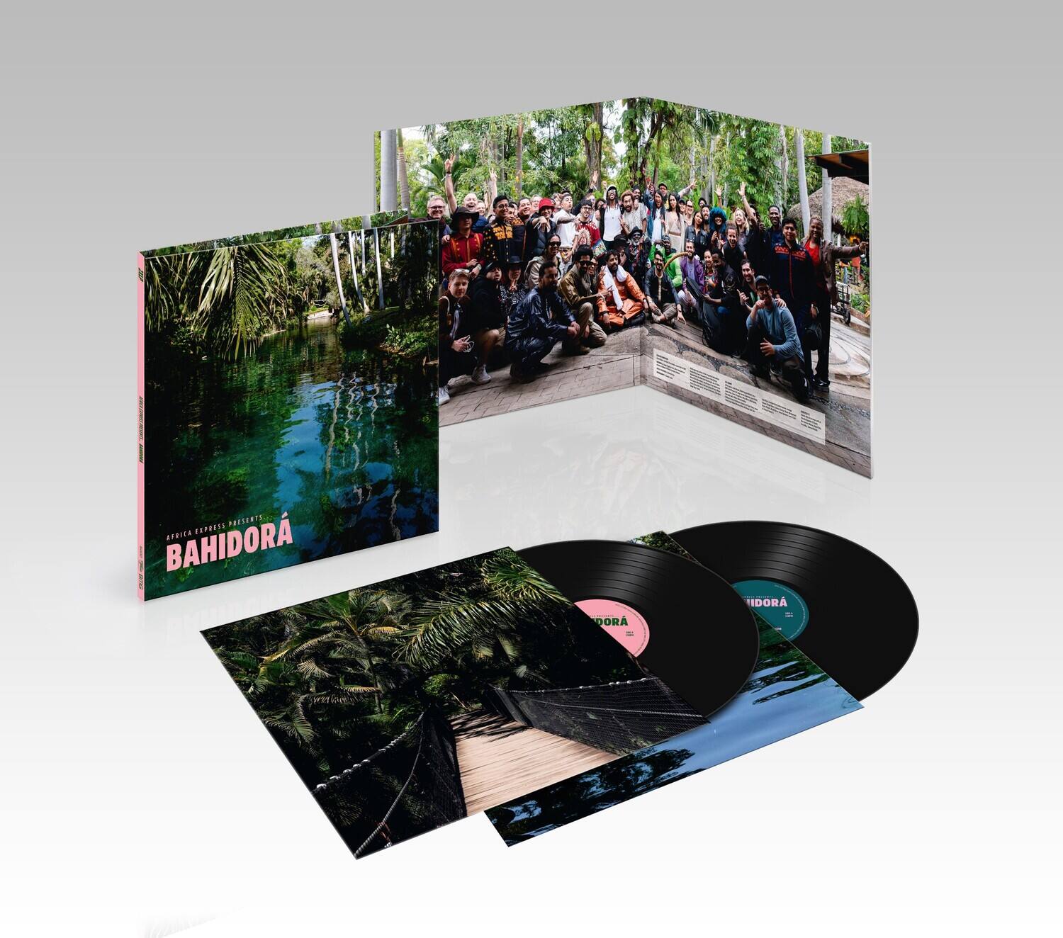 Sure, here is the corrected and grouped text from the image:

---

**Front Cover:**
- AFRICA HOUSE PRESENTS
- BAHIDORA

**Vinyl Labels:**
- BAHIDORA
- BAHIDORA

**Grouped Text:**
- PadSARIE
- EOPRUES
- AFRICA
- BAHIDORA
- DORA
- IDORA

---