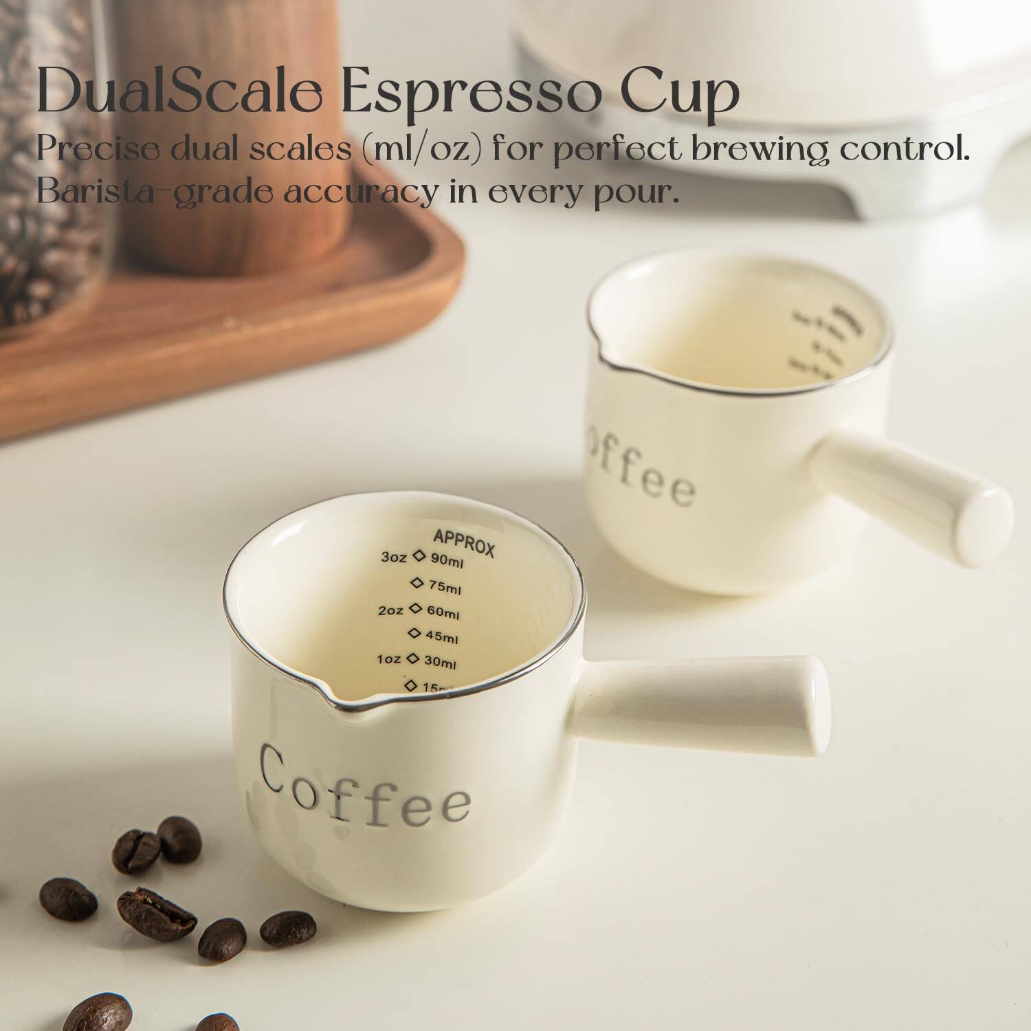 Dapper Styles Espresso Cups Ceramic Measuring Cup With Handle Shot V ...