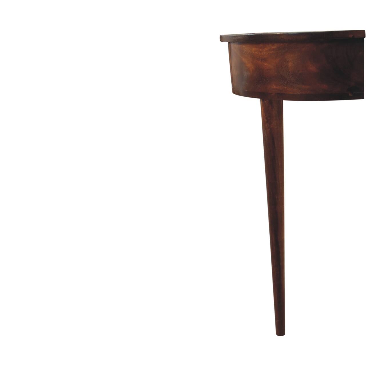 Alt View 6. Artisan Furniture - Artisan Furniture Backless Mounted Chestnut Console, Nordic Style, 1 Drawer - Dark Brown.