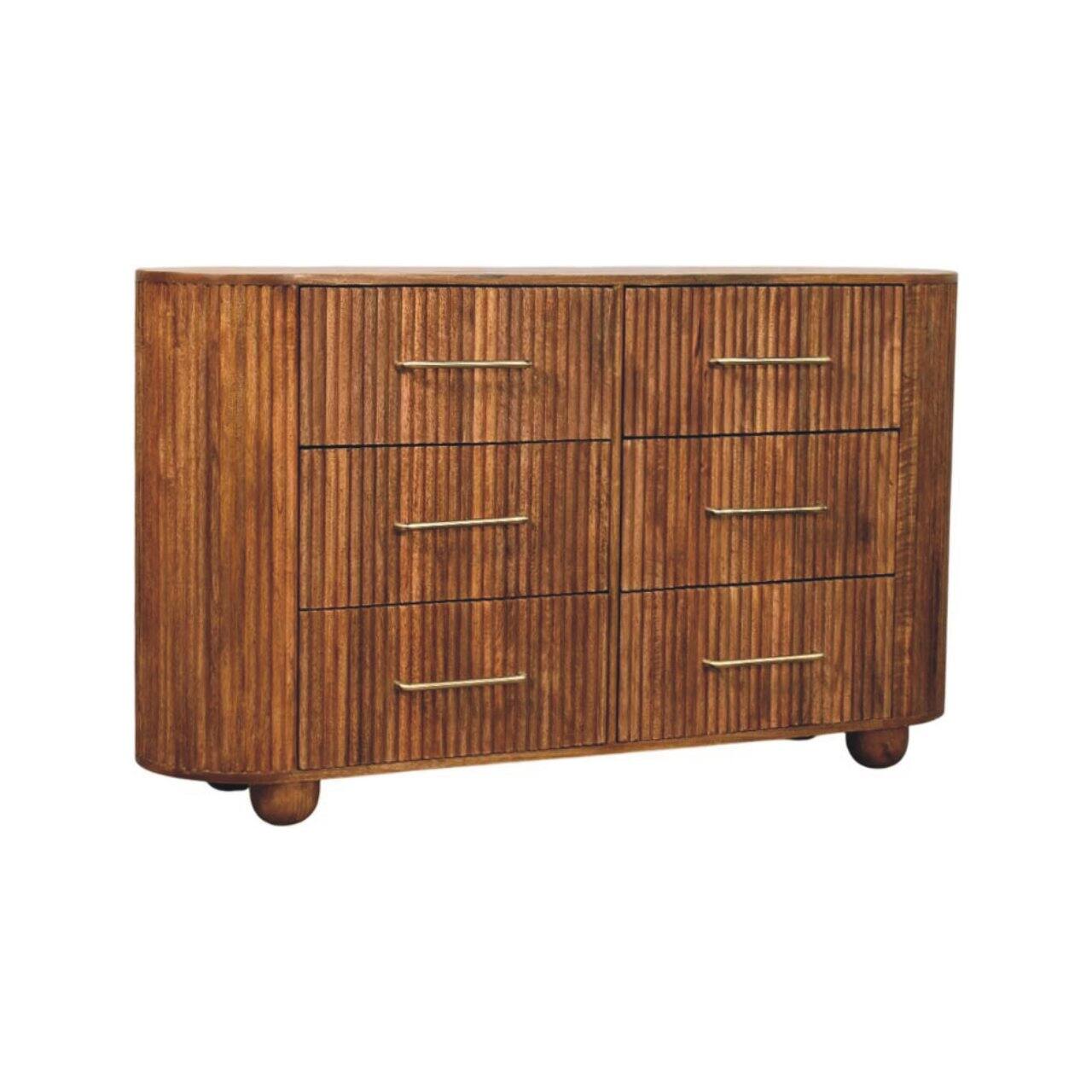 Angle. Artisan Furniture - Artisan Furniture Solid Wood Amber Oak Ridgefront Chest, 6 Drawer, Brown - Brown.