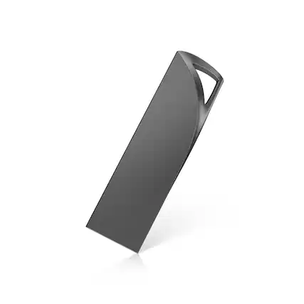 Front. Stock Preferred - 128GB USB 3.0 Metal Mini Flash Drive – High Speed - Black.
