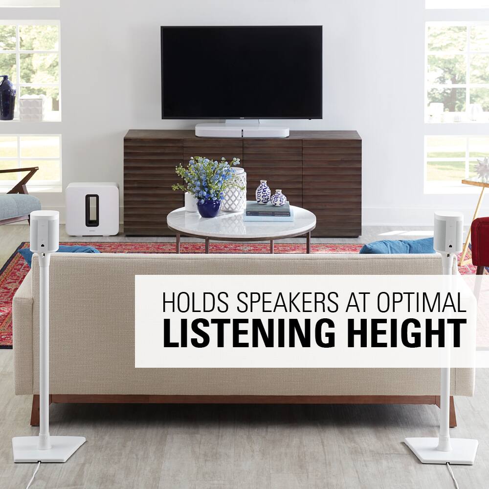 Holds Speakers at Optimal Listening Height