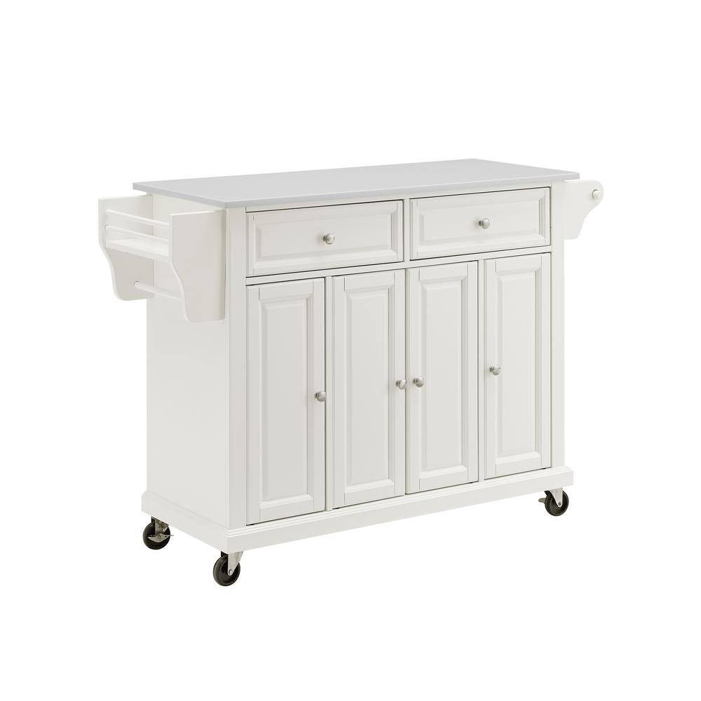 Alt View 2. Crosley Furniture - Full Size Stone Top Kitchen Cart - White.