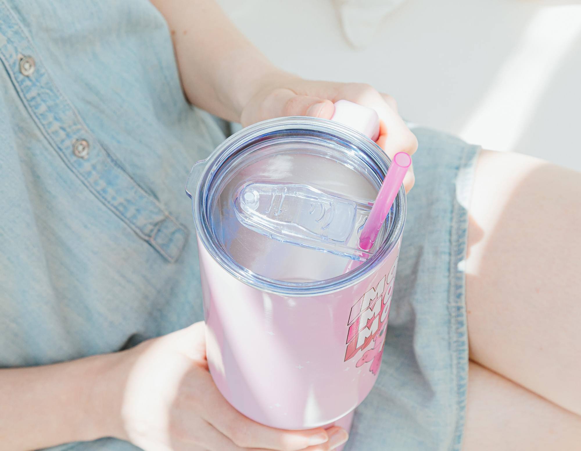 Alt View 4. Care Bears - Care Bears Love-A-Lot Bear Stainless Steel Tumbler With Handle | Holds 40 Ounces - Pink.
