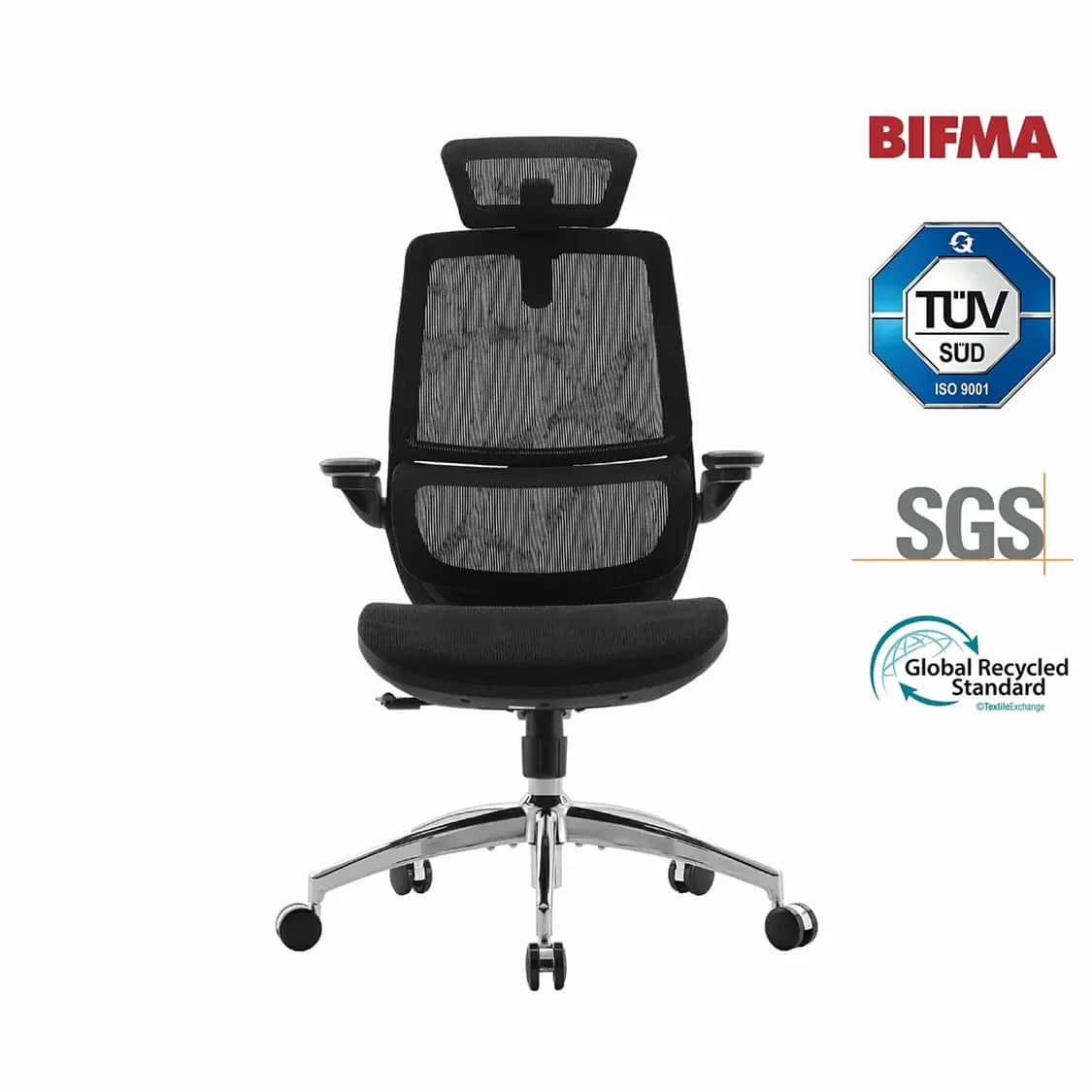 BIFMA  
TÜV SÜD ISO 9001  
SGS  
Global Recycled Standard  
Textile Exchange