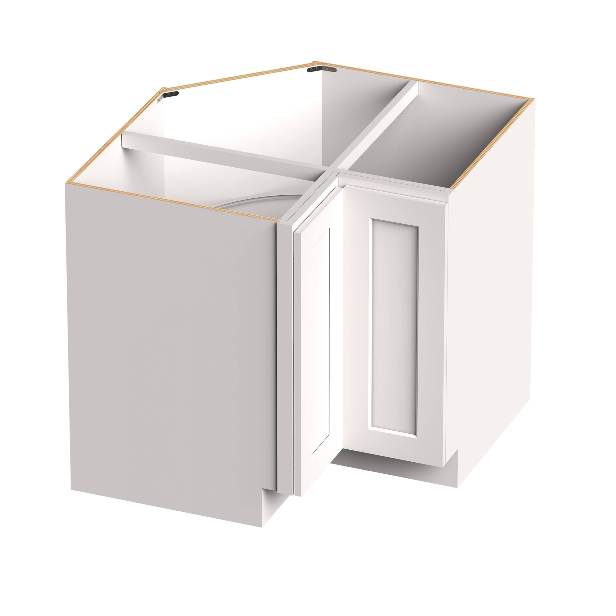 Boyel Living - 36-in W x 34.5-in H x 24-in D Shaker RTA Kitchen Lazy Susan Corner Base Cabinet with Soft-Close - White Shaker
