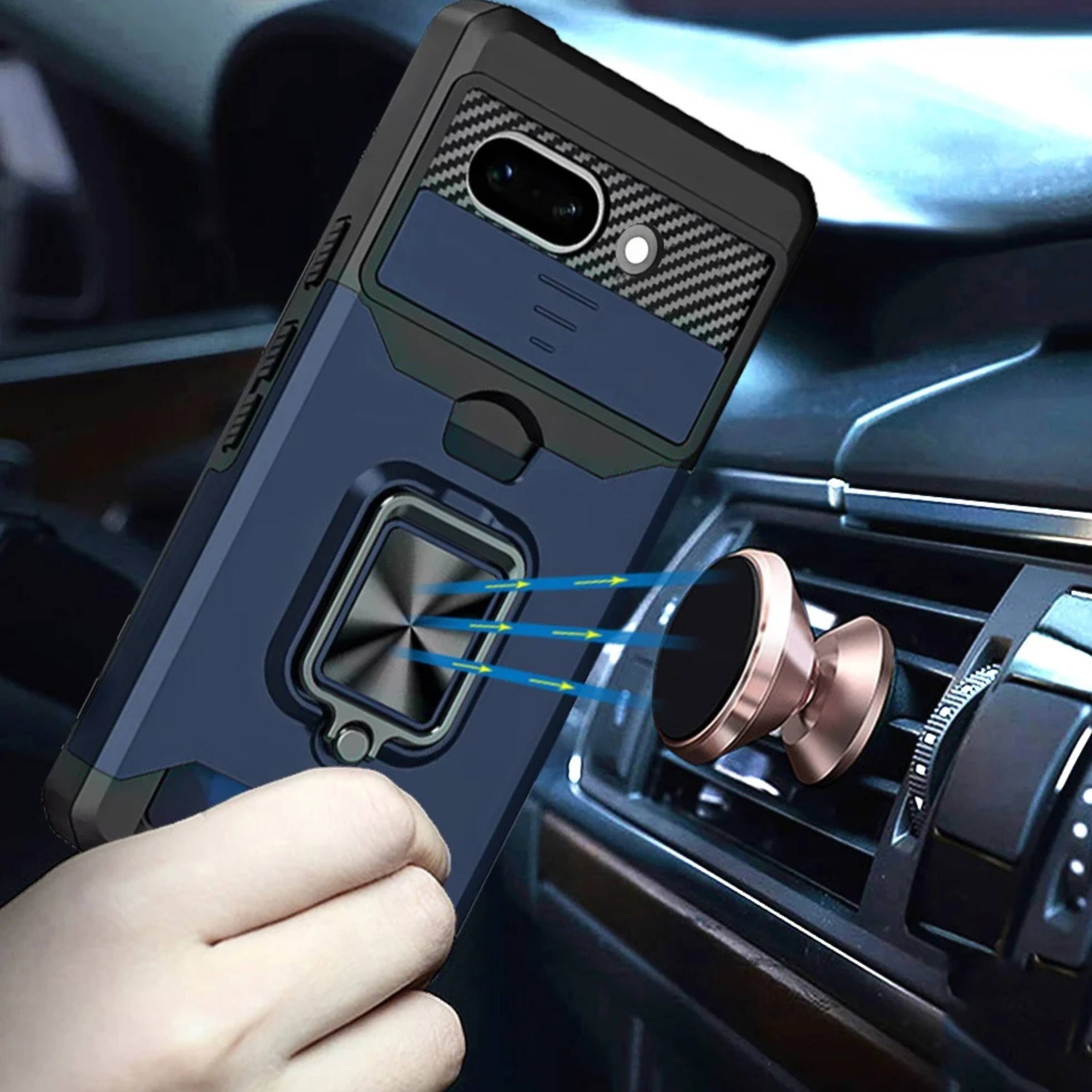 Angle. Kitcheniva - Multi-Use Card Holder Camera Lens Cover Phone Case With Tempered Glass For Google Pixel 10a Black - Black.