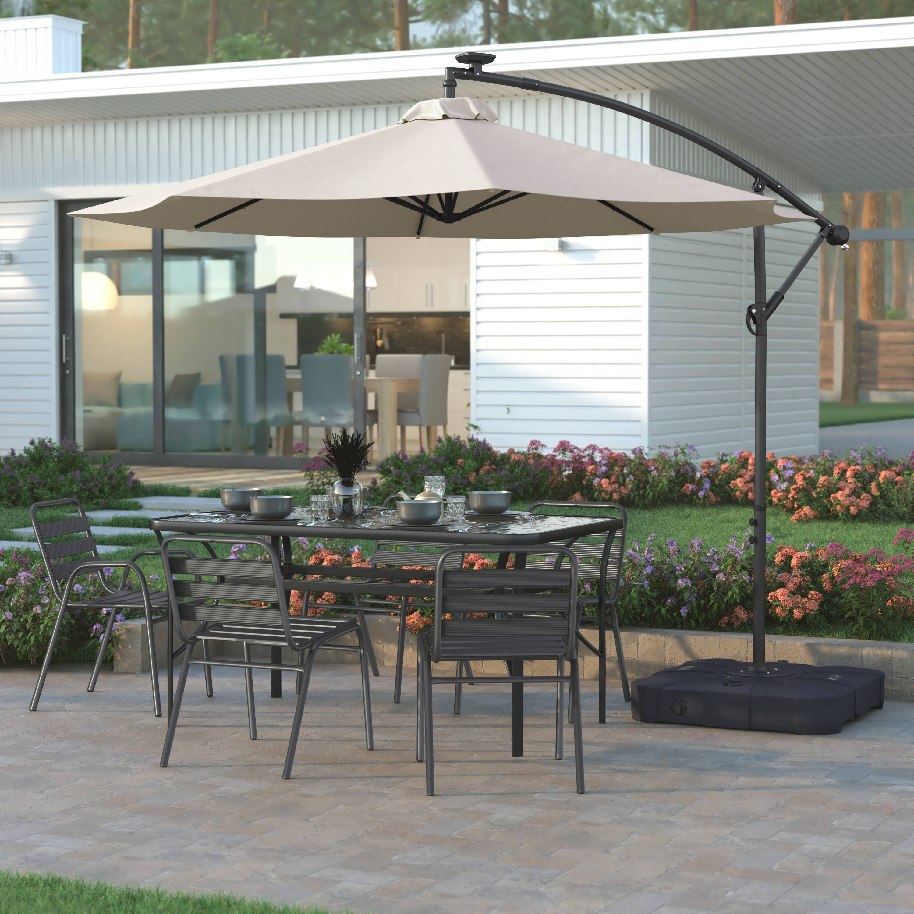 Alt View 3. Emma + Oliver - Durable Water and Weather-Resistant Universal Offset Umbrella Base - Black.